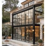 Wrought Iron Sun Room Greenhouse Green Metal Bay Window Entrance Doors Living