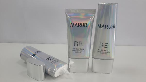 Metallic Flat Oval Holographic Laminate Cosmetic Tube Packaging Colorful Nature