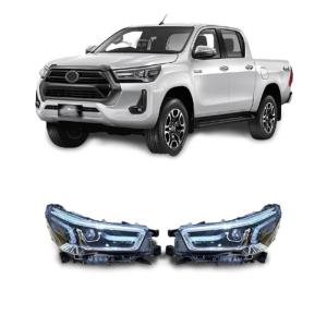 Wholesale Manufacturer Wholesale 4X4 ABS Plastic LED Headlight Car Light for Toyota Hilux Revo Rocco 2020 2021 from china suppliers