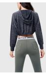 BSCI Sexy Long Sleeve Pullover Crop Top Hoodie / Cropped Pullover Sweatshirt