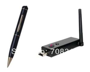 Wholesale 2.4G Wireless Ultra-low lux Pen Camera + Wireless USB Receiver DVR 100M from china suppliers