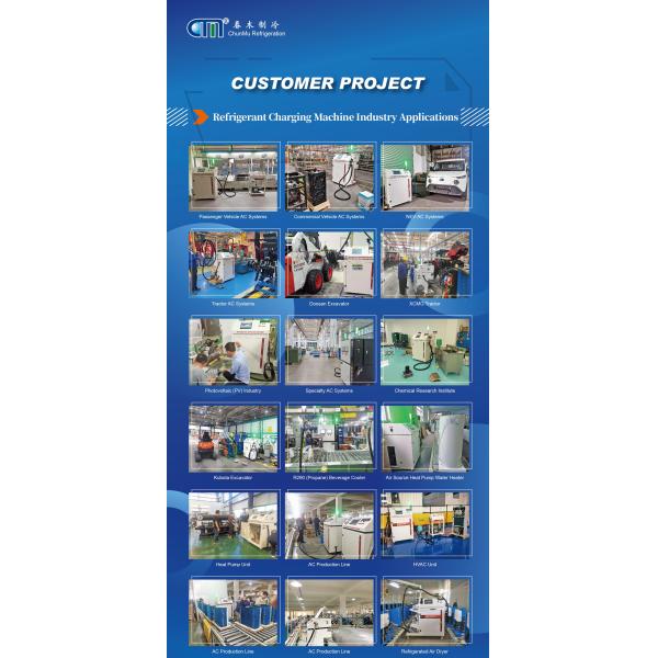 Refrigerant Recovery Machine Standardized Equip With 8 Stations, max 15-25 Stations With Fast Recovery Rate