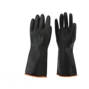 Wholesale Thickening Black Industrial Rubber Gloves 35Cm Unflocked Flock Lined Rubber Gloves from china suppliers