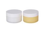 Pale Yellow Face Skin Care 100g Empty Cream Jar With Spoon