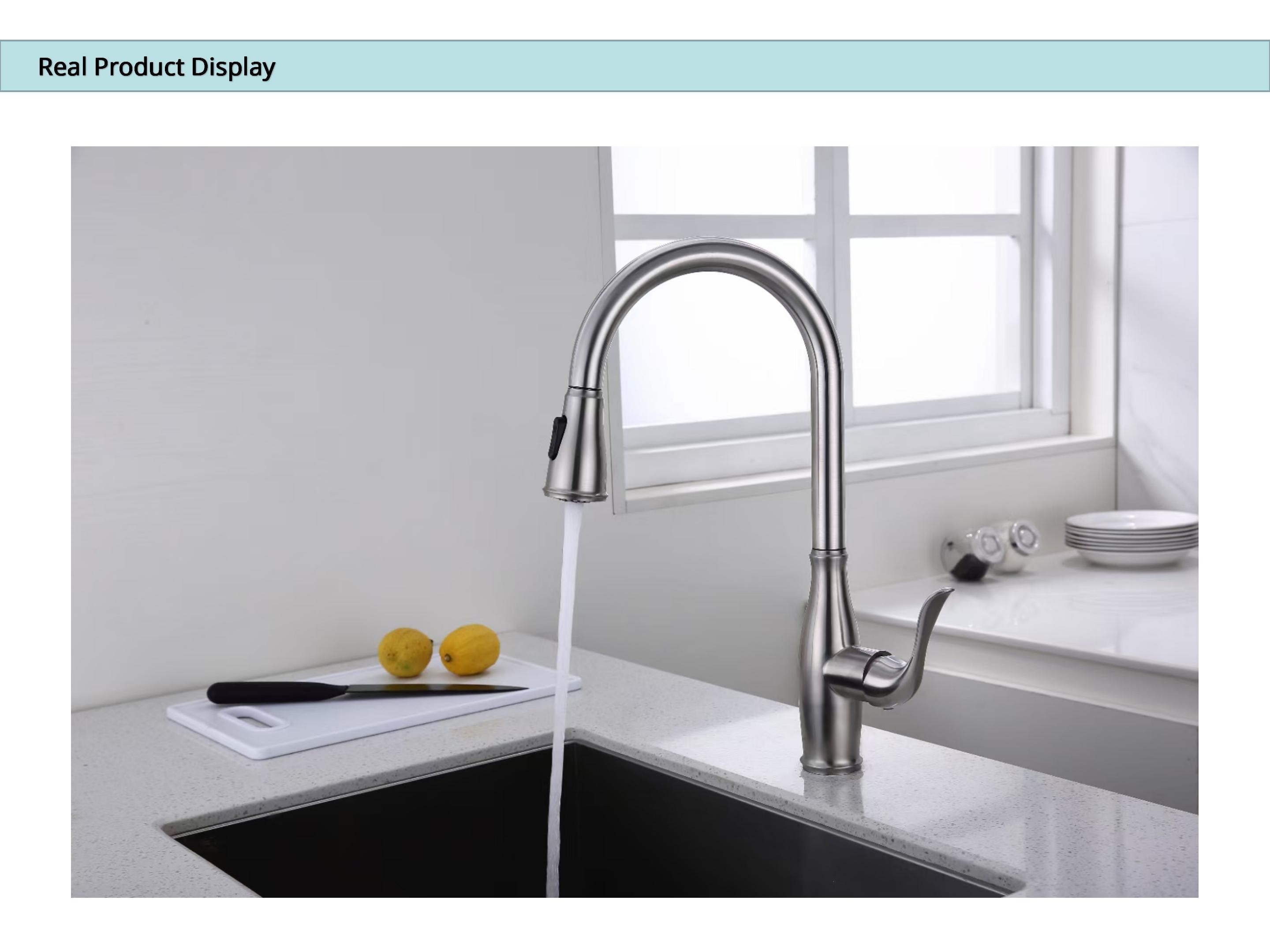 IPX5 Deck Mounted Sink Mixer Tap Single Hole Touchless Kitchen Faucet