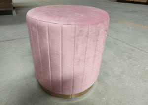 Wholesale Pink Color Kitchen 43cm High Velvet Round Stool Internal Foam from china suppliers
