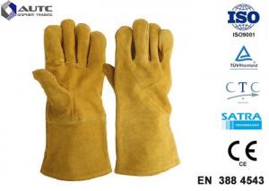 Wholesale Leather Heat Resistant PPE Safety Gloves Soft High Dexterity For Welding Oven Fireplace from china suppliers