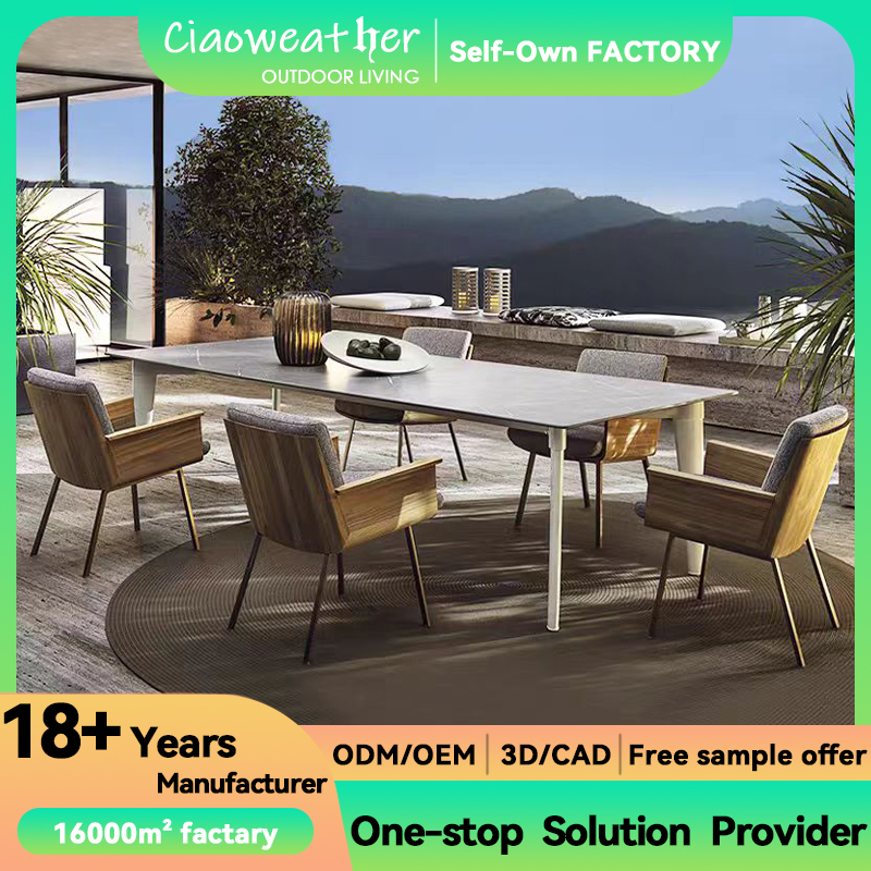 Outdoor Furniture Garden Set Modern Teak Wood Frame Living Room Patio Chair Furniture