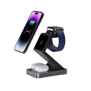 Wholesale 500PC Free Logo Service 3 In 1 Charging Station With Magnetic Wireless Charger Pad from china suppliers