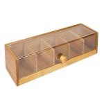 2017 bamboo wooden tea bag organizer box with acrylic lid