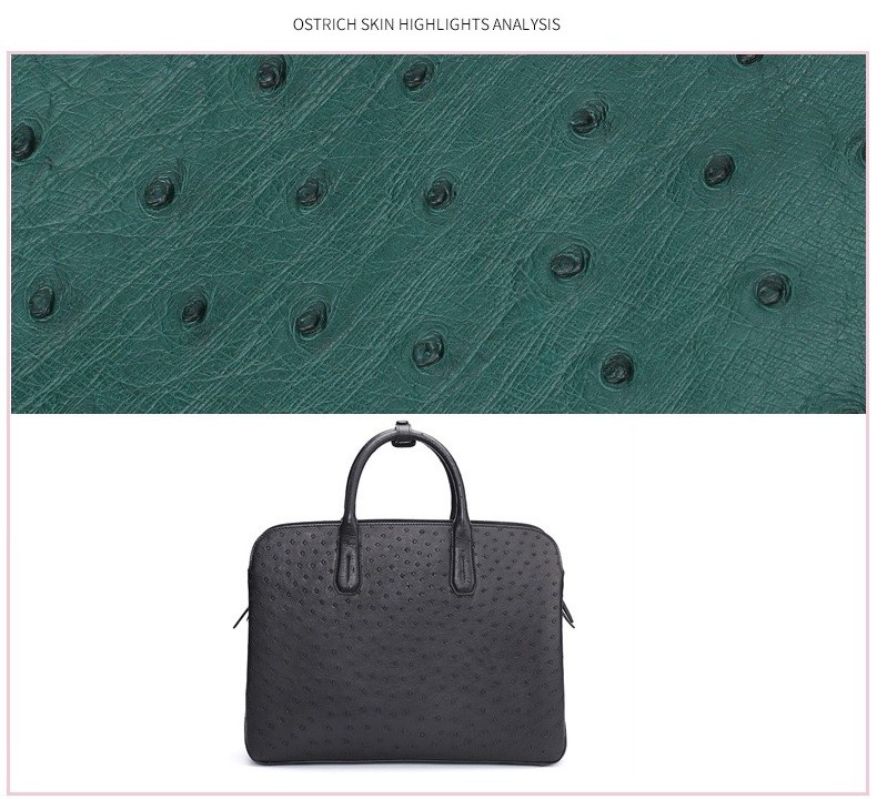 Ostrich Leather Laptop Bag