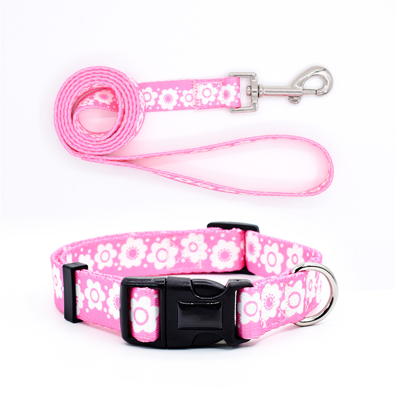 Polyester Martingale Dog Collar Metal Buckle Personalized Sublimation Gold Pet Customized