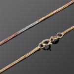 18K Whie Rose Yellow Three Tone Gold Wheat Chain Necklace for Women (NG017)