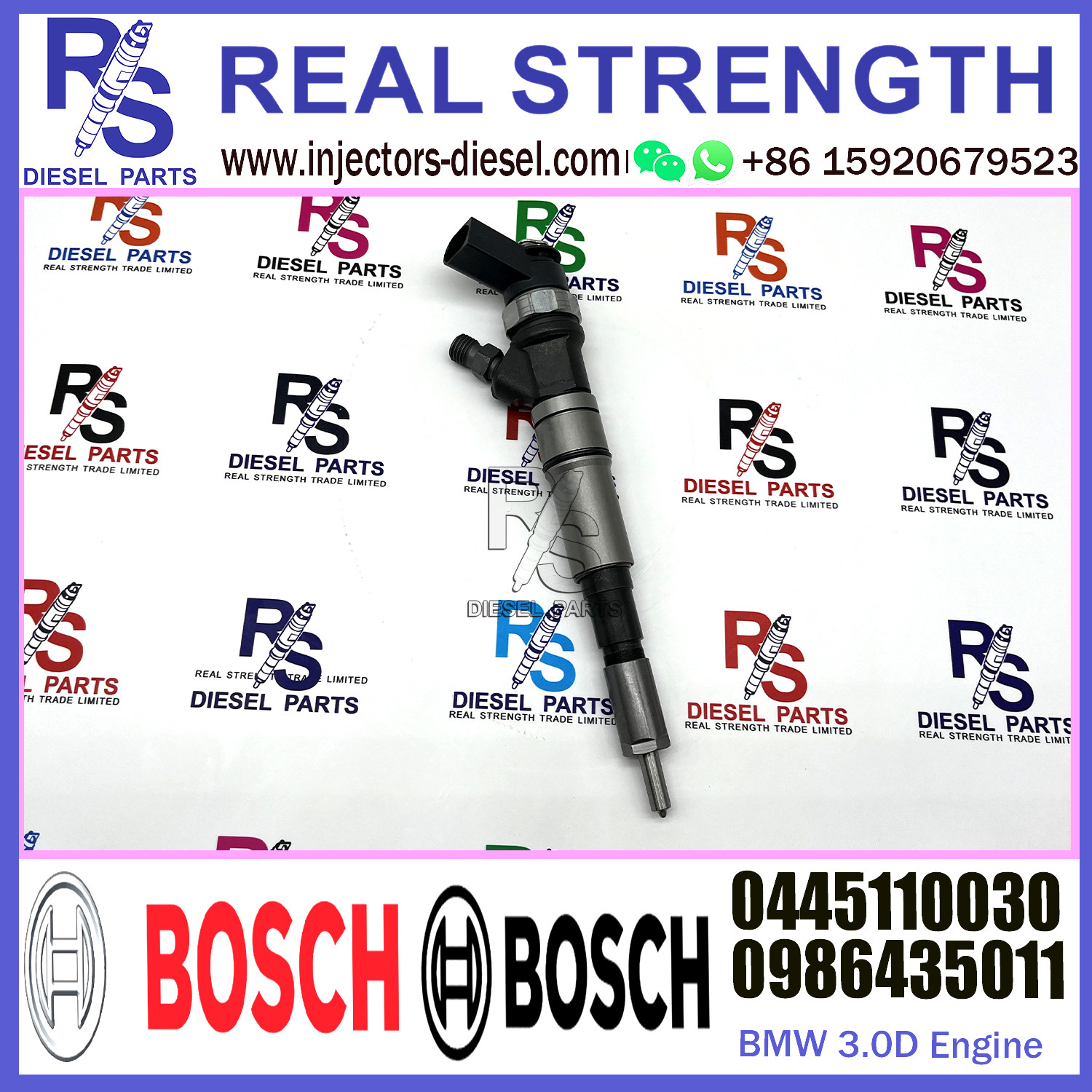 Diesel Fuel Common Rail Injector 0445110030 0986435011 0445110016 For BWM 2.0CDTI/2.0CDT/3.0D Engine