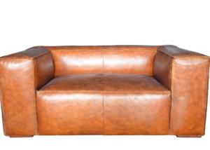 Wholesale Relaxed SGS ISO Real Tan Leather Sofa Set Broad Arms Structured Cushions from china suppliers