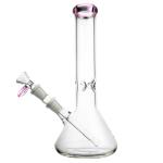 10 Inch Pyrex Glass Water Bongs , 14mm Joint Bottom Beaker Bongs For Weed Dry