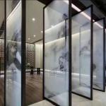 Landscape Painting Wire Glass Partition Screens 3mm Tempered Glass Partition