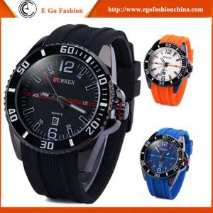 Wholesale CURREN 8178 Top Brand Watch Sports Watch Blue Orange Black Watches Man Boy Silicone Watch from china suppliers