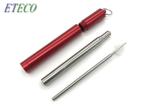 Aluminum Travel Case Telescopic Stainless Steel Straws Colorful Lead Free