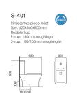 Bathroom Two Piece Siphonic Toilet Rimless ADA Compliant Cupc Approved