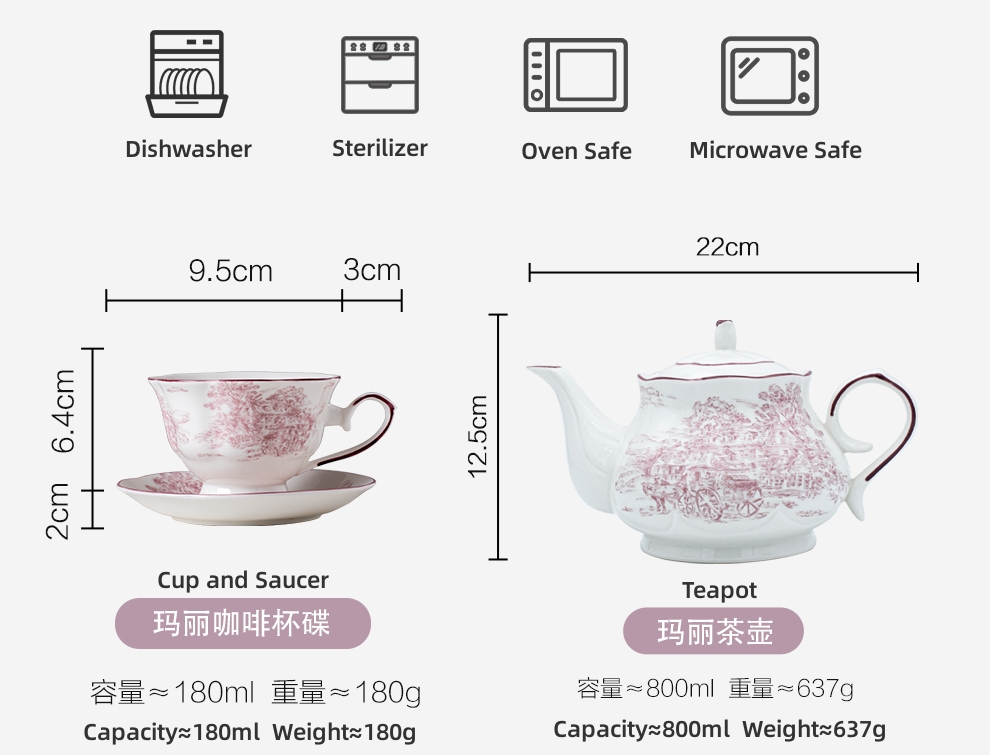 Drinkware Type Cups Saucers Design Style Dinnerware Flower Ceramic Cup Set Of Cups Coffee & Tea Sets Porcelain Teapot Mug Set Gift Box Europe Luxury