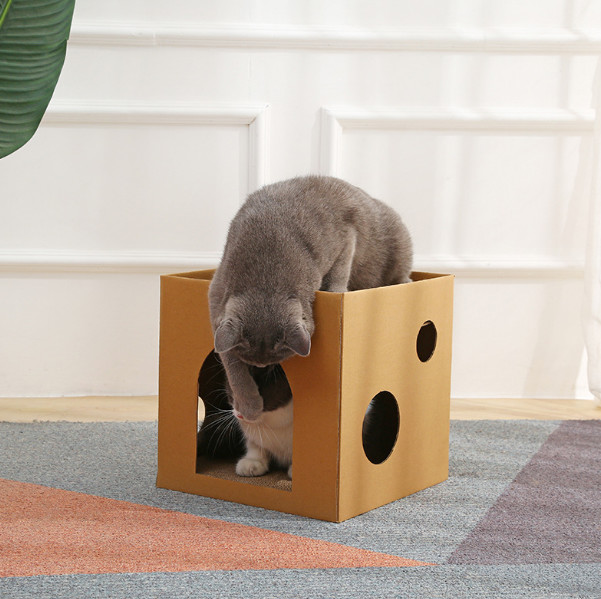 wooden cat cave