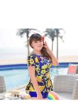 swimwear women bikini Large size swimsuit black dress Beach vacation sexy piece