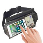 TPU Black Outdoor Waterproof Bag , Custom Waist Bag For Phone Storage