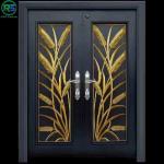 35MM Thickness Black Aluminum Door Architectural Suspended Fireproof Door