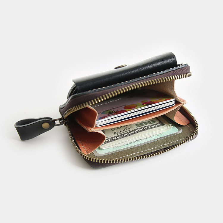 Advantage Low MOQ Mix Models Genuine Leather Wallet for Men's Retro Handmade Short Wallet