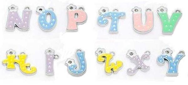 Stainless Steel Alphabetical Letters Charms Collection 2 for Glass Floating