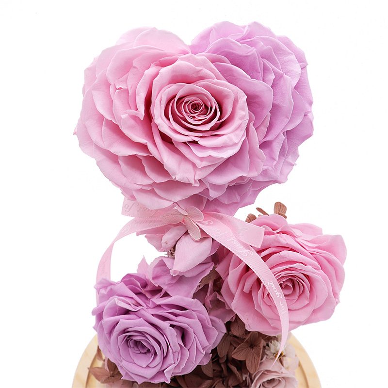 Custom Hreat Eternal Flower In Glass Wedding Decoration For Christmas Brithday