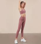 Sexy Fitness Sportswear Yoga Pants And Sports Bra Set Black Mesh With Pockets