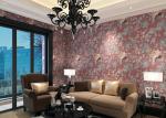 Waterproof Asian Inspired Wallpaper with Embossed Floral Pattern , 0.53*10m/