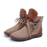 S308 Forestry Pastoral Style Fresh Literature And Art Cotton And Linen Lace-Up
