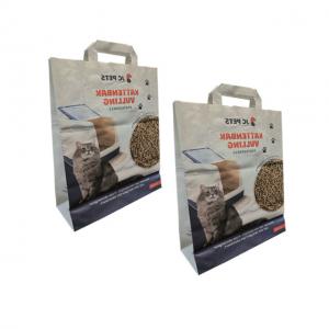 China 5L 10L Kraft Paper Packaging Bags Pet Natural Tofu Cat Litter Bag Open Mouth on sale