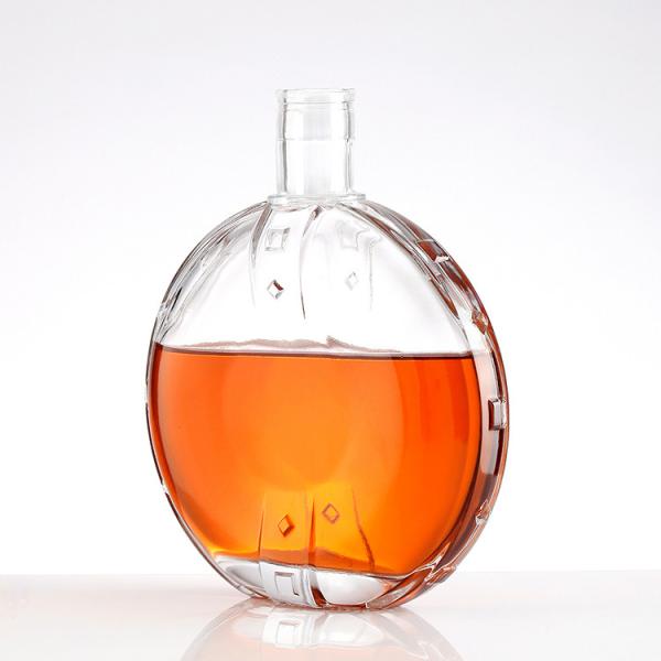 Hot Stamping Surface Handling 700ml 750 Ml Luxury Brandy Glass Bottle Spirits