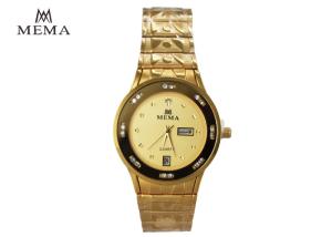 Wholesale Bracelet Style Diamond Quartz Watch Round Dial Aluminum Wristband With Calendar from china suppliers