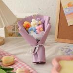 Handmade Puff Stitch Mini Knit Bouquet Cute Yarn Flower Gift for Her Bestie’s