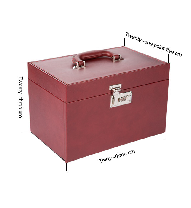 Dust Proof Three Layer Ring Display Case , Fashion Luxury Leather Jewellery Box