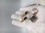 Van Cleef Arpels Magic Alhambra earrings 18k yellow gold with white and gray