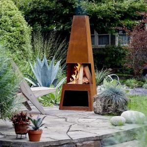 Wholesale Contemporary 11 Gauge Corten Steel Outdoor Fireplace Chimney from china suppliers