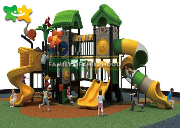 Robust Plastic Outdoor Slide Playset , Fiberglass Playground Slide Forest Theme