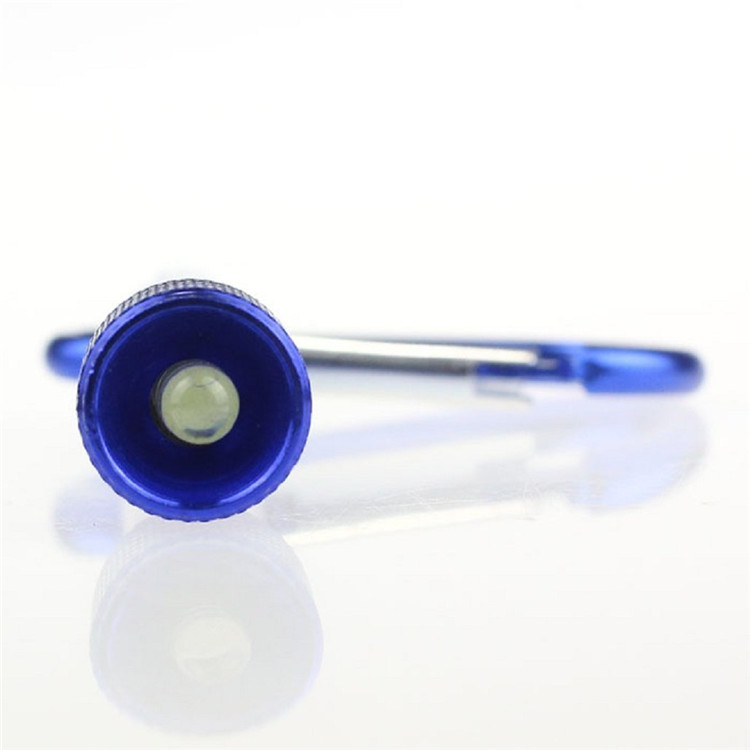 Cell Botton LED Emergency Flashlight Metal Material With Hiking Hook Key Chain