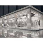 Metal Clothing Shop Display Furniture Veneered Surface