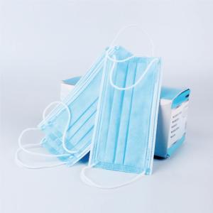 Wholesale 3 Ply Light Weight Disposable Blue Earloop Face Mask High Filtration Efficiency from china suppliers