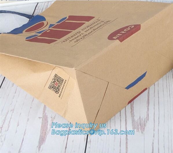 zipper. ziplock, Custom printed paper bread bags use for food packaging,Open Top Kraft Paper Laminated Foil Lined Flat B