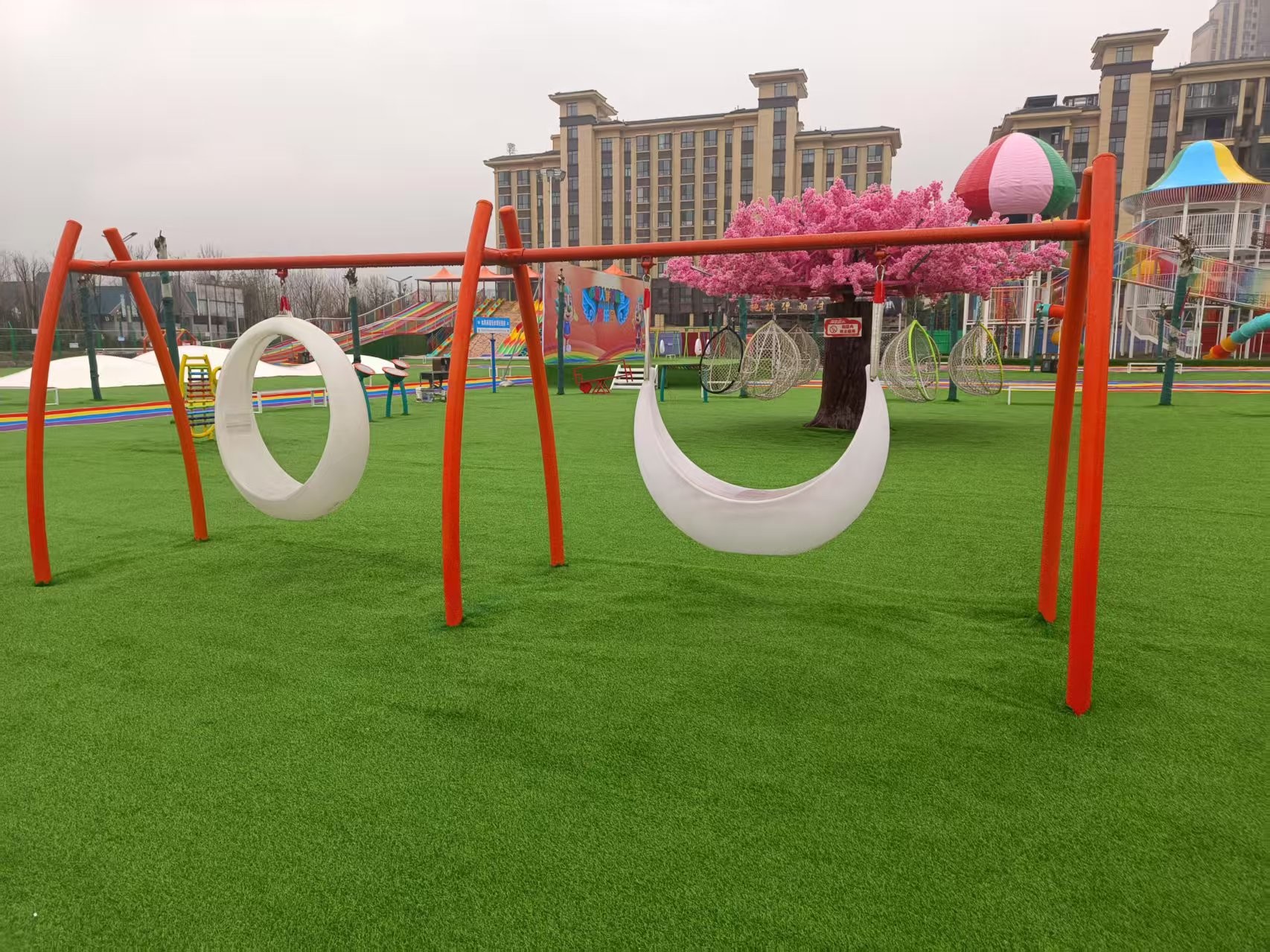 Eco-Friendly Moon Swings Amusement Rides For Commercial Parks And Community Playgrounds