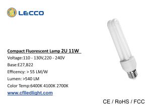 Wholesale 11W T4 Compact Flourescent Lightbulbs , 2 Pin Cfl Bulbs Tricolor Triphosphor from china suppliers