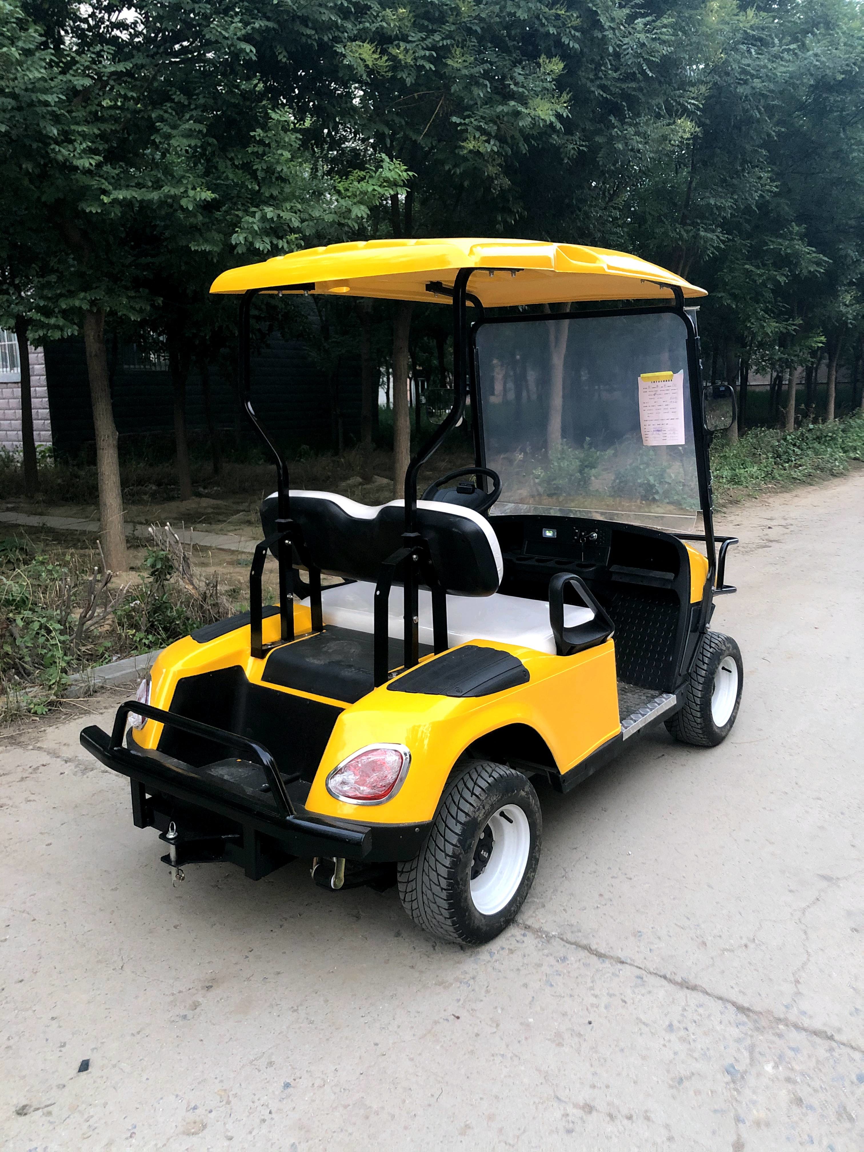 Yellow Color 2 Seater Golf Car Motor Depot AC Motor 3.5kw Wheelbase 2300mm